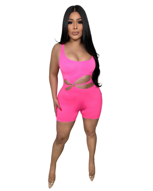 Tiff Romper Neon Pink