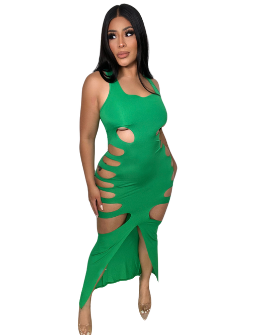 Green Can't Look Away Maxi Dress