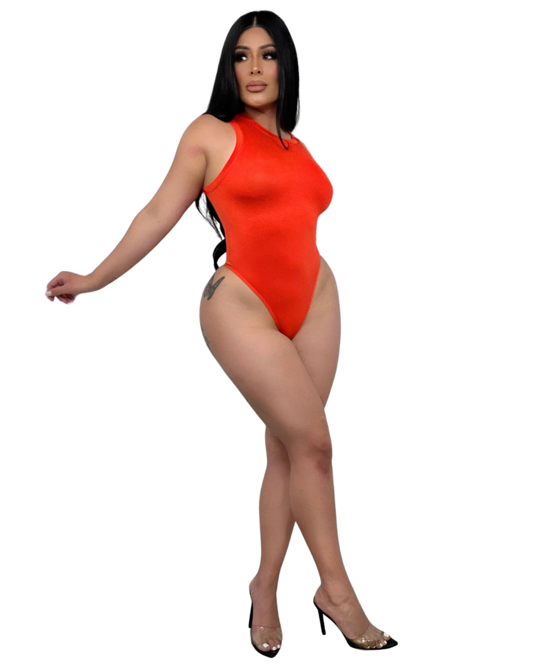 Orange Basic Seamless BodySuit