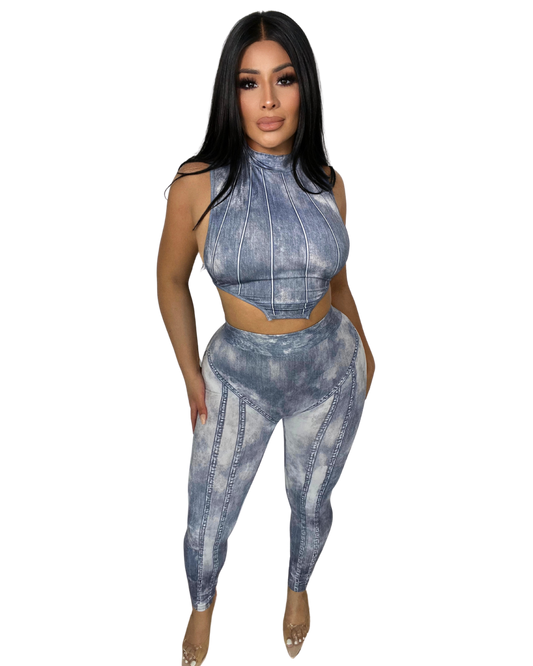 Darla Denim Print Set