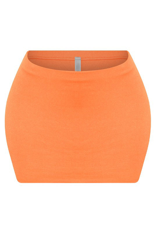 Orange Basic Very Mini Skirt